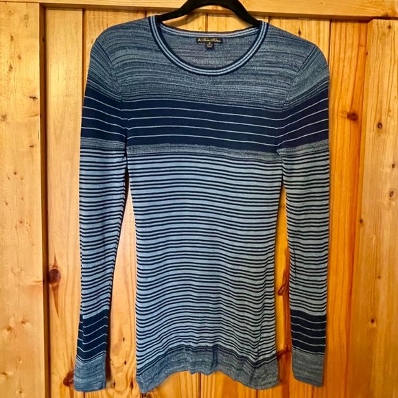 Brooks Brothers blue striped knit top, Women's S/M (runs small) - Picture 1 of 2